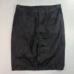 Y2K Sean John Baggy Jorts Men 38x16 Black Relaxed Loose Jean Short Baggy Vintage